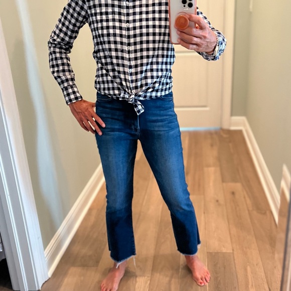 J Crew woman gingham button down shirt size small - Picture 4 of 4